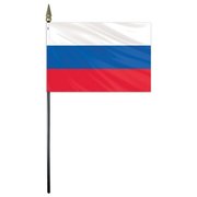 GLOBAL FLAGS UNLIMITED Russia Stick Flag 4"x6" E Gloss 202766